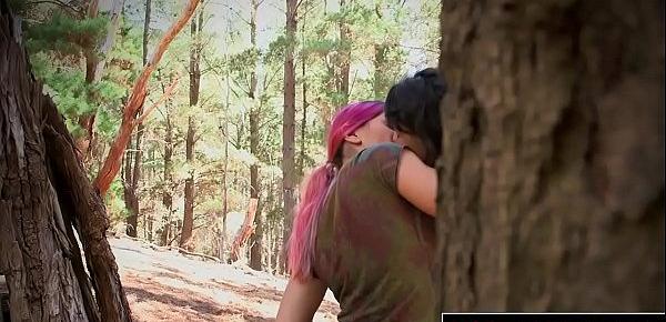  Girls Out West - Sexy lesbian hikers fuck outdoors